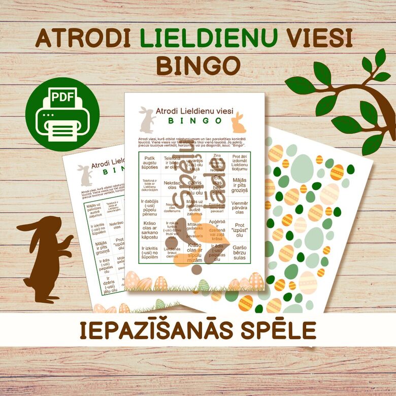 SPĒLE "ATRODI LIELDIENU VIESI BINGO"